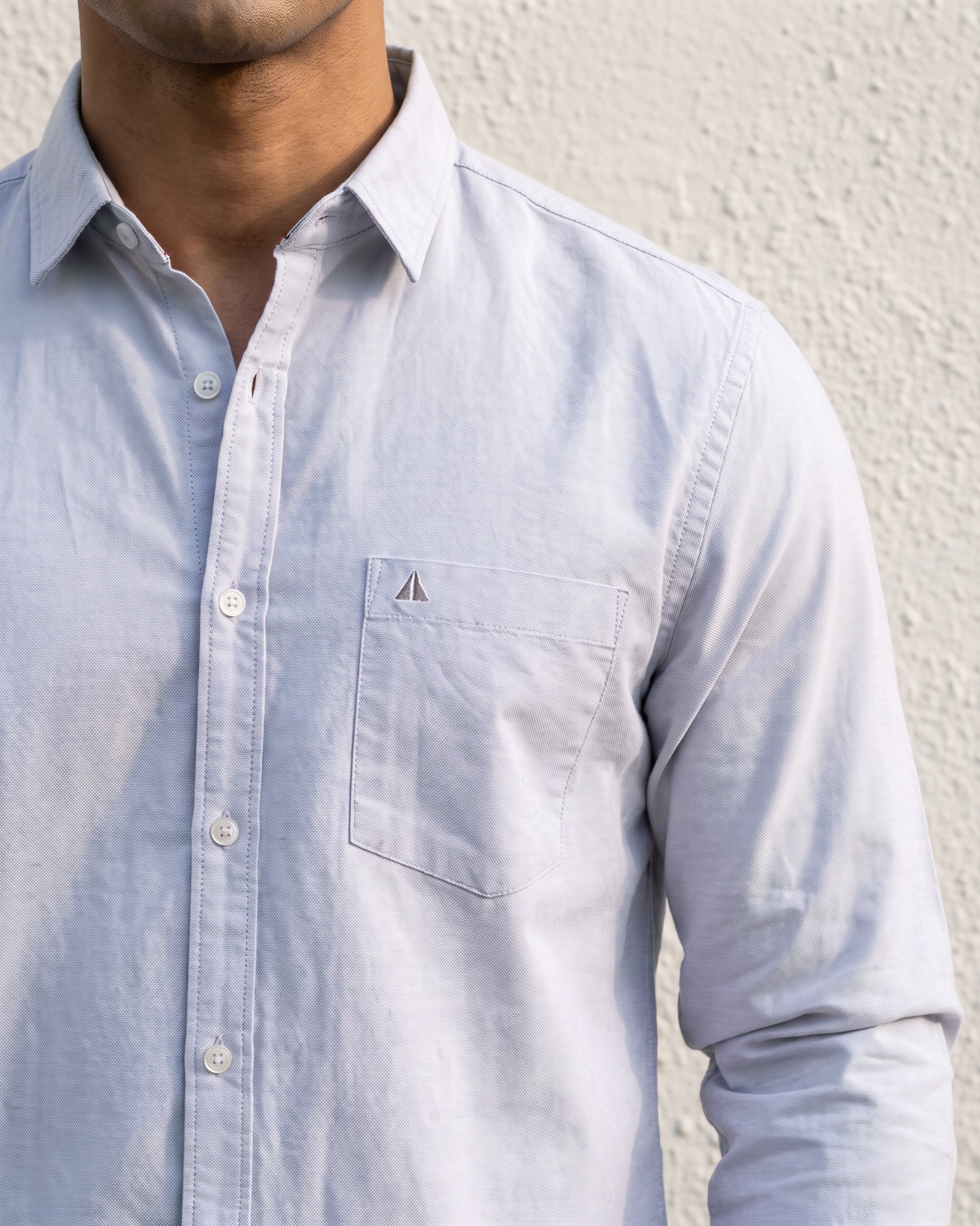 AnationZ Essential Cotton Long Sleeve Shirt - Slate Fog Sri Lanka