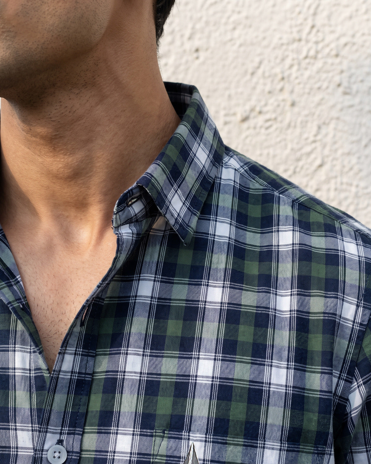 AnationZ Essential Cotton Check Short Sleeve Shirt - Deep Canopy Sri Lanka