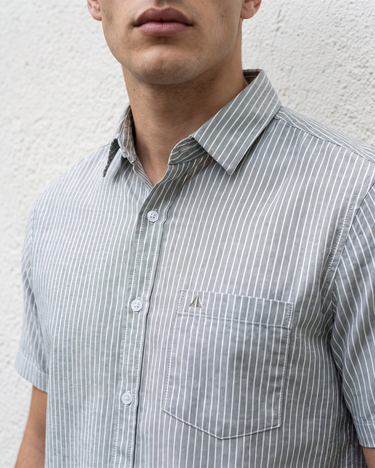 AnationZ Essential Cotton Stripe Short Sleeve Shirt - Deep Canopy Sri Lanka