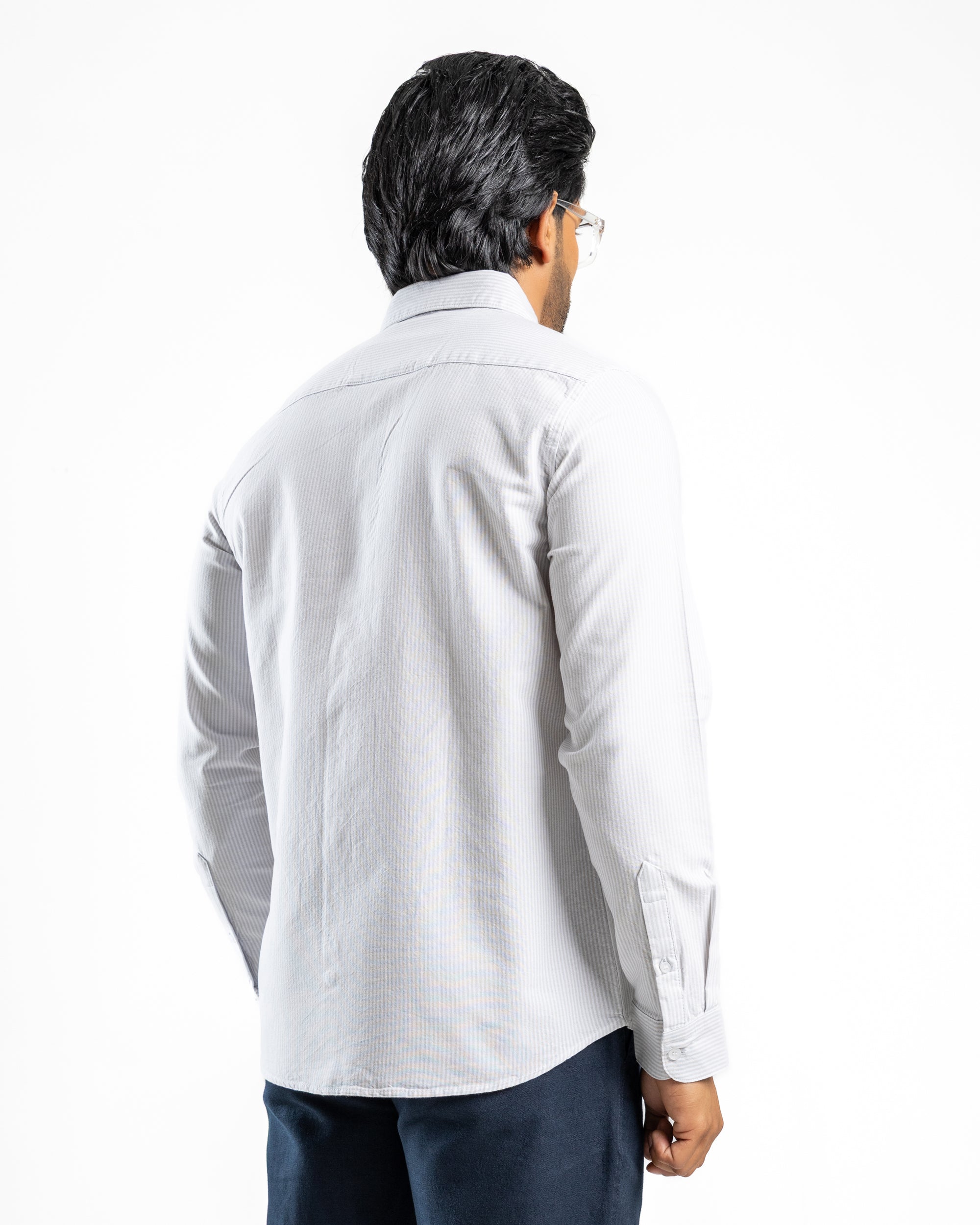 AnationZ Essential Cotton Stripe Long Sleeve Shirt - Raw Canvas Sri Lanka
