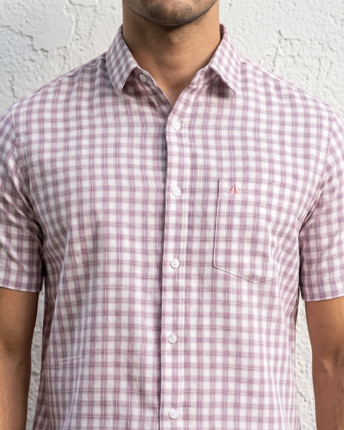 Heritage Linen Check Short Sleeve Shirt - Crushed Violet