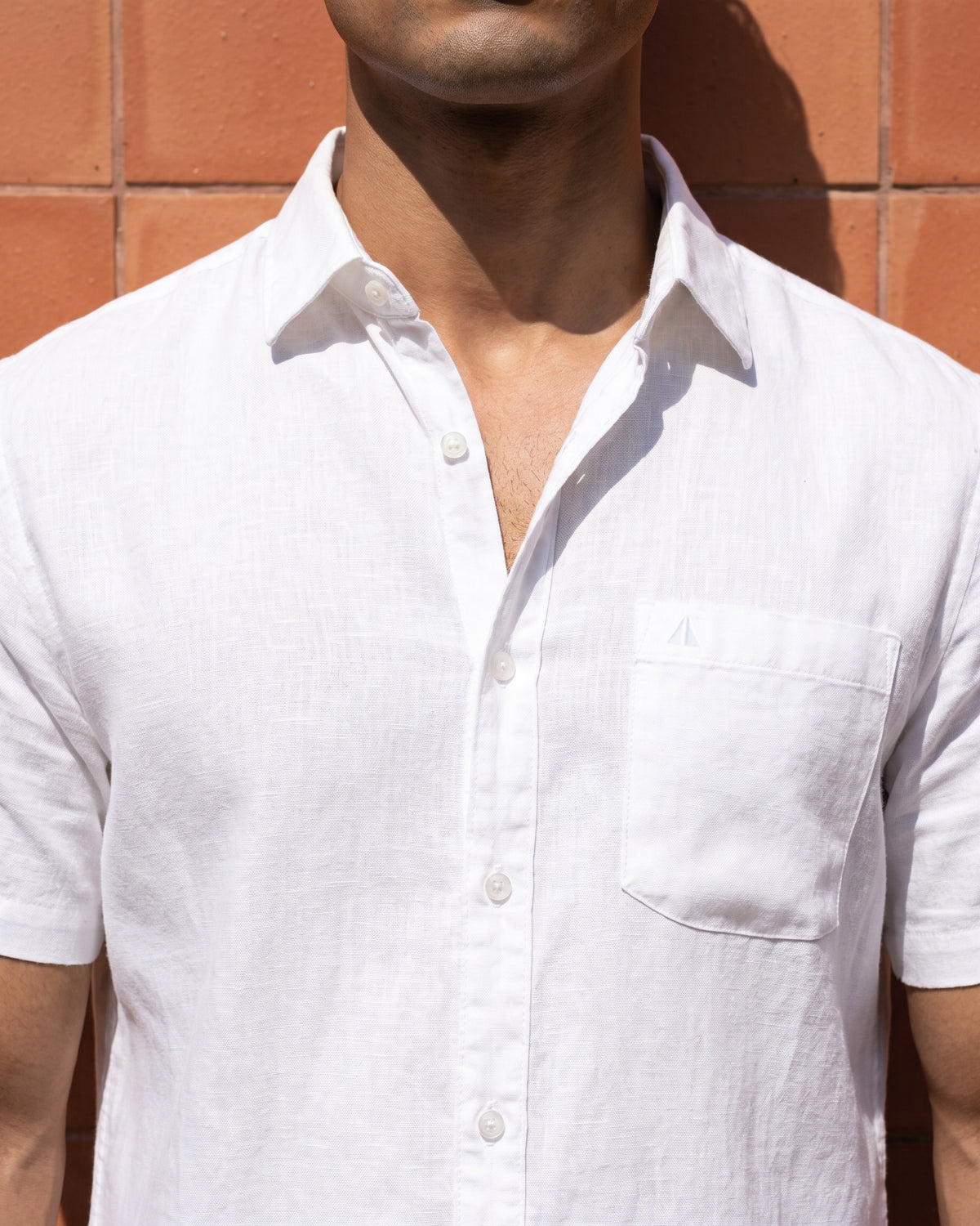 AnationZ Luxe Linen Short Sleeve Shirt - Alpine White Sri Lanka