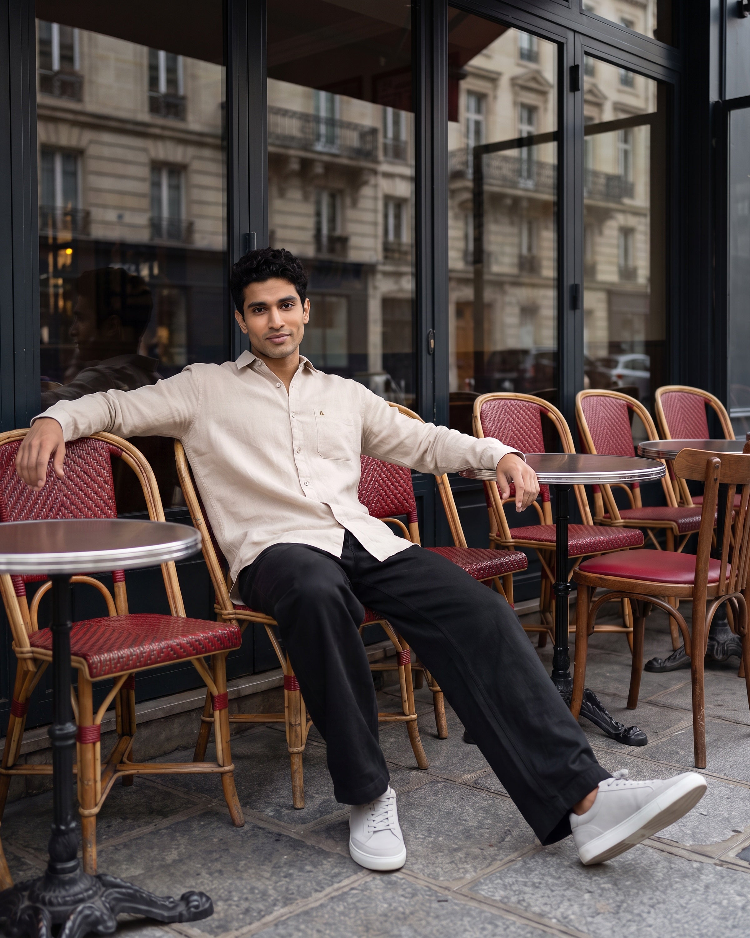 AnationZ Luxe Linen Long Sleeve Shirt - Aged Ivory Sri Lanka
