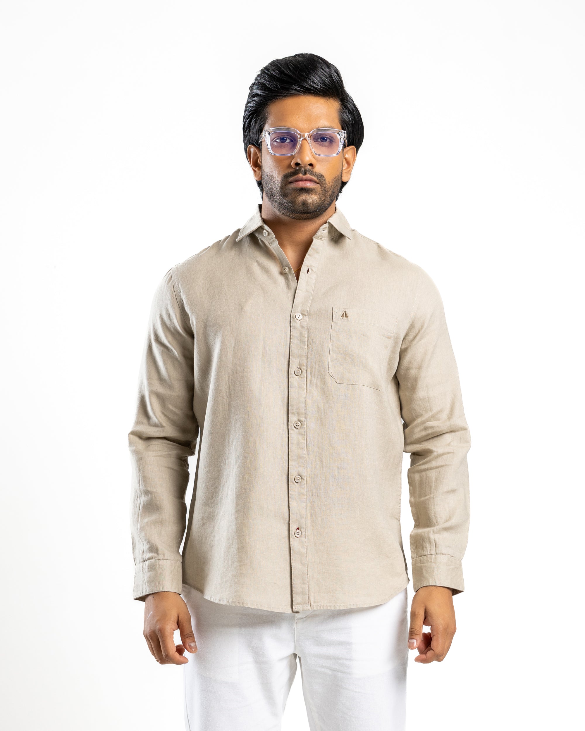 AnationZ Luxe Linen Long Sleeve Shirt - Aged Ivory Sri Lanka

