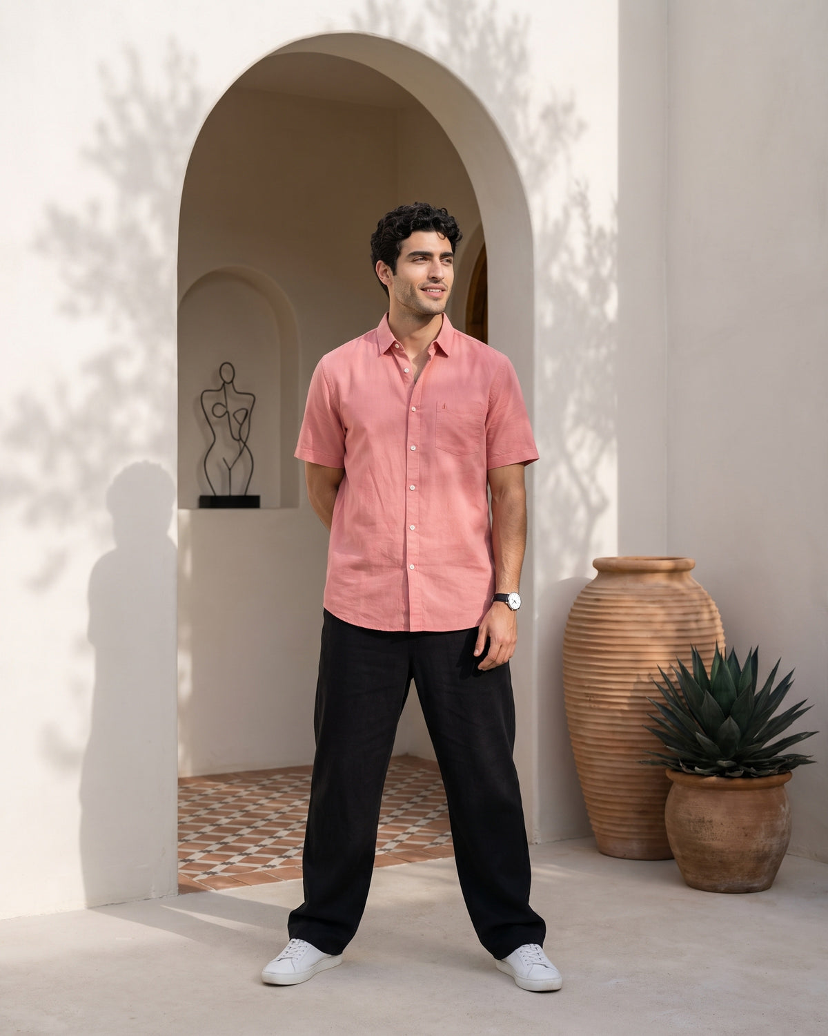 Generous Heritage Linen Short Sleeve Shirt - Burnt Clay