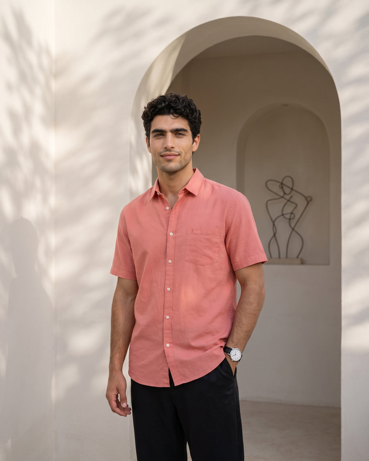Generous Heritage Linen Short Sleeve Shirt - Burnt Clay