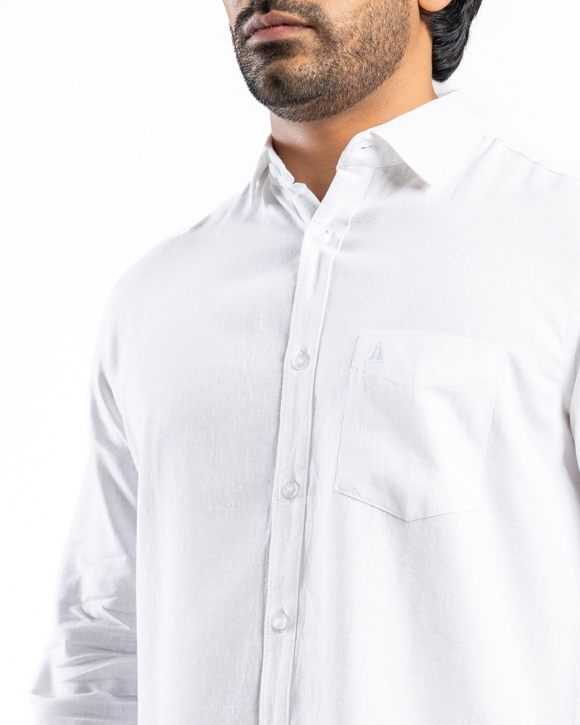 AnationZ Fluid Linen Long Sleeve Shirt - Alpine White Sri Lanka
