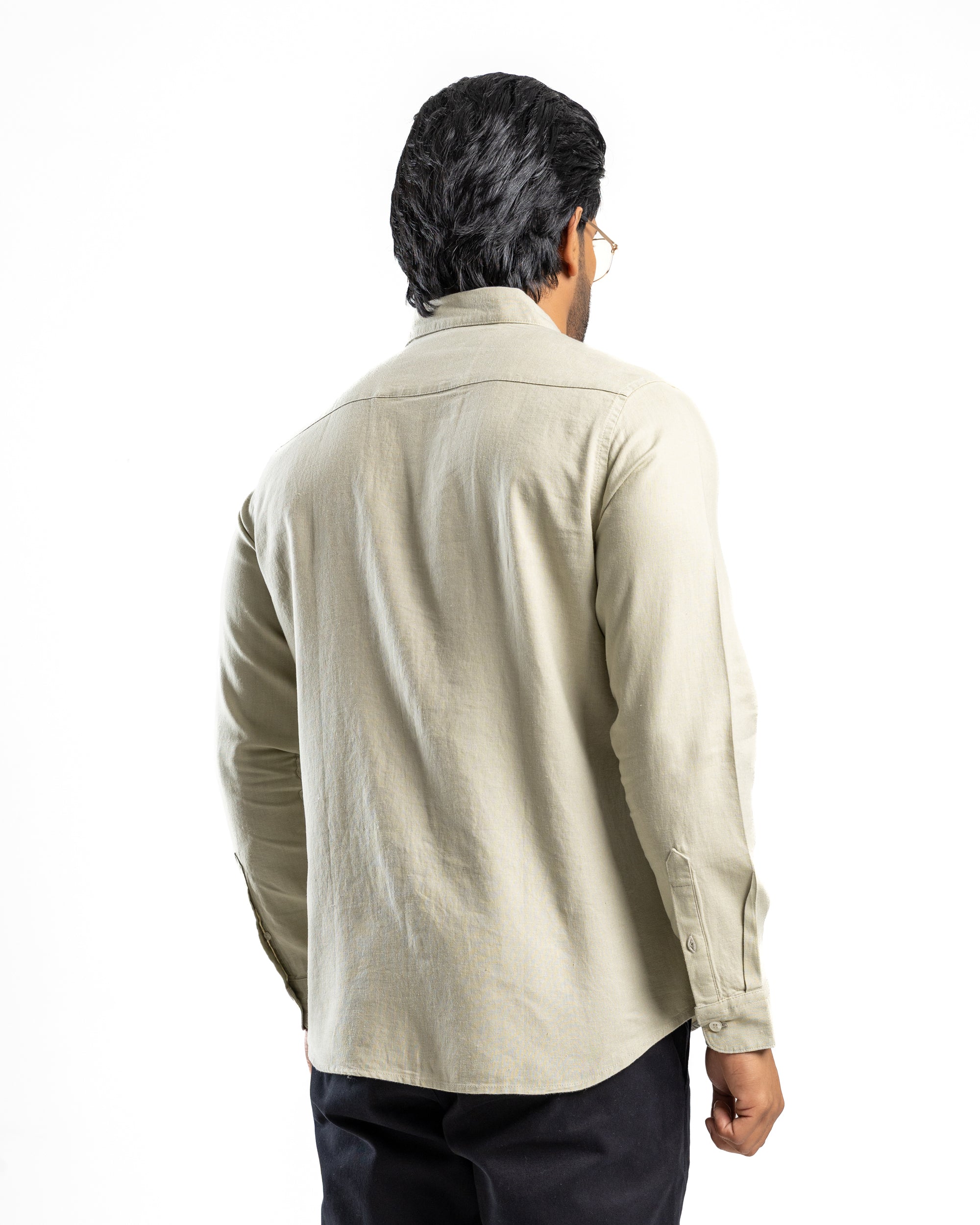 AnationZ Fluid Linen Long Sleeve Shirt - Sage Breeze Sri Lanka
