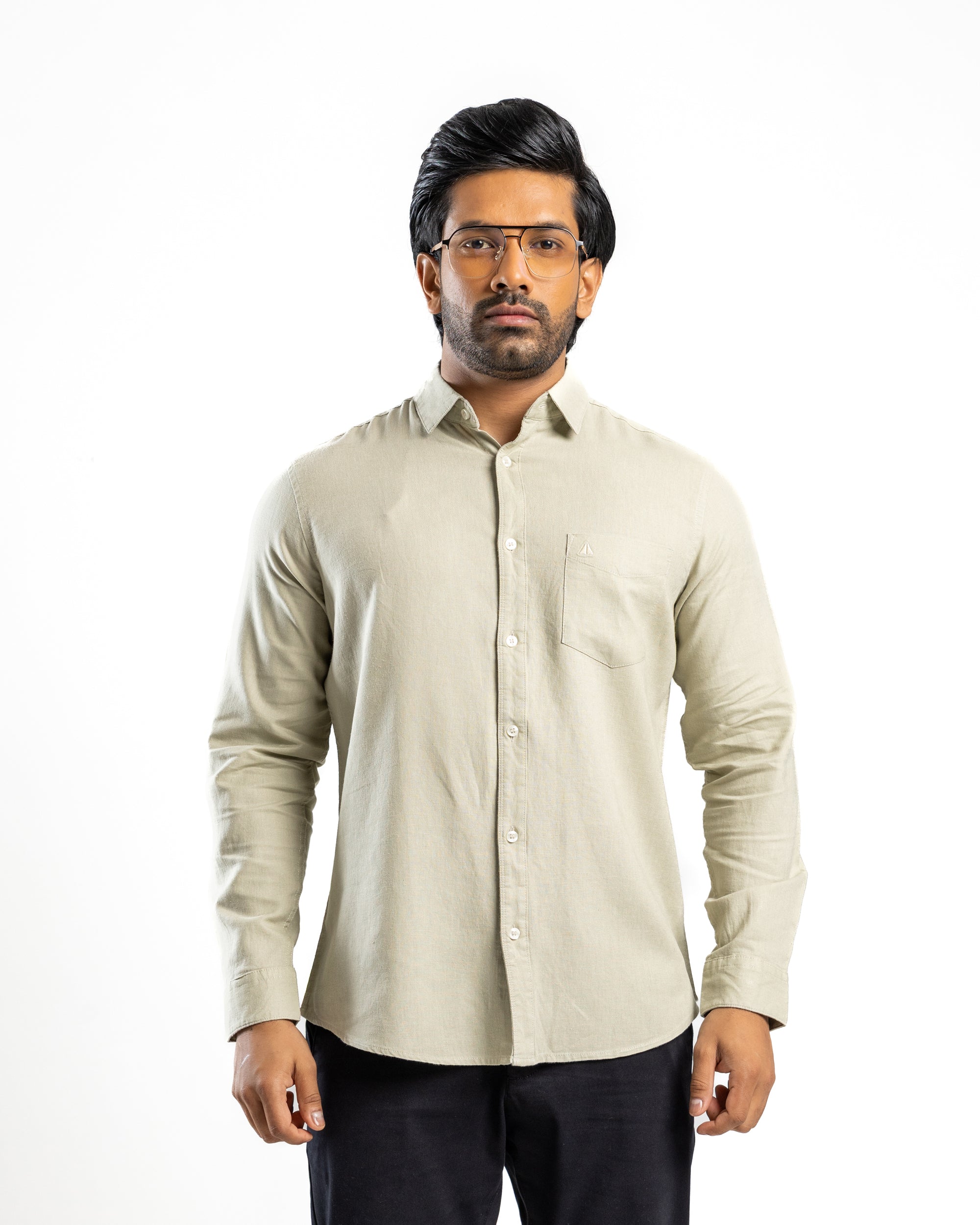 AnationZ Fluid Linen Long Sleeve Shirt - Sage Breeze Sri Lanka
