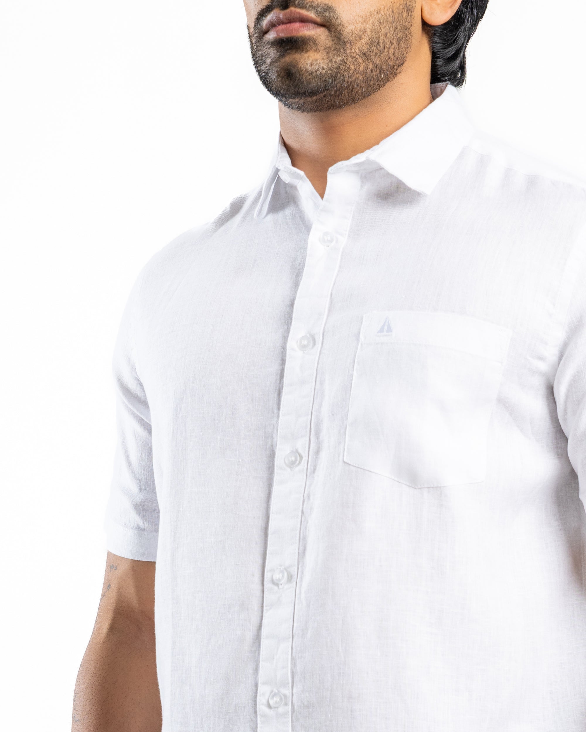 100% Hemp Short Sleeve Shirt — White