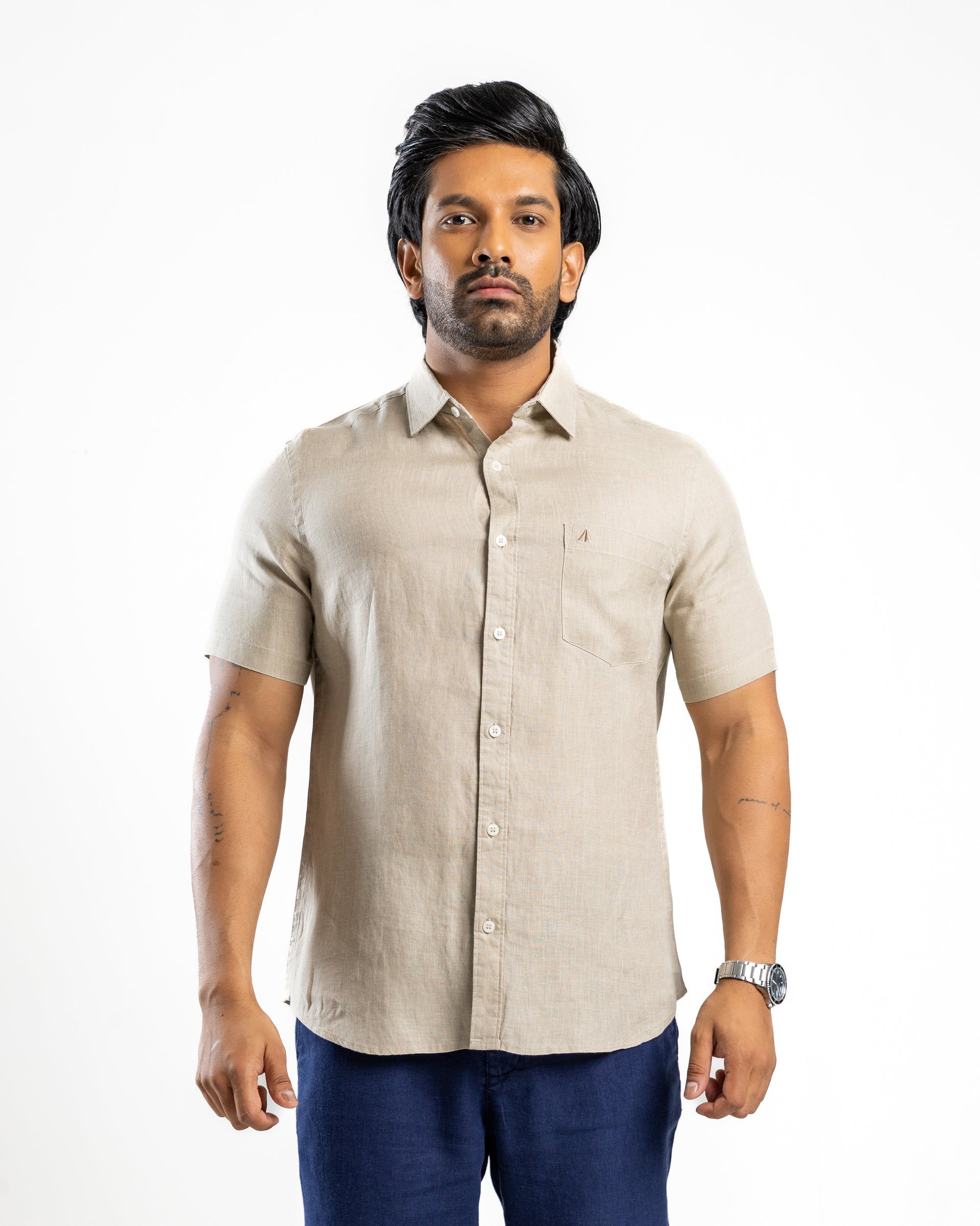 100% Hemp Short Sleeve Shirt — Natural