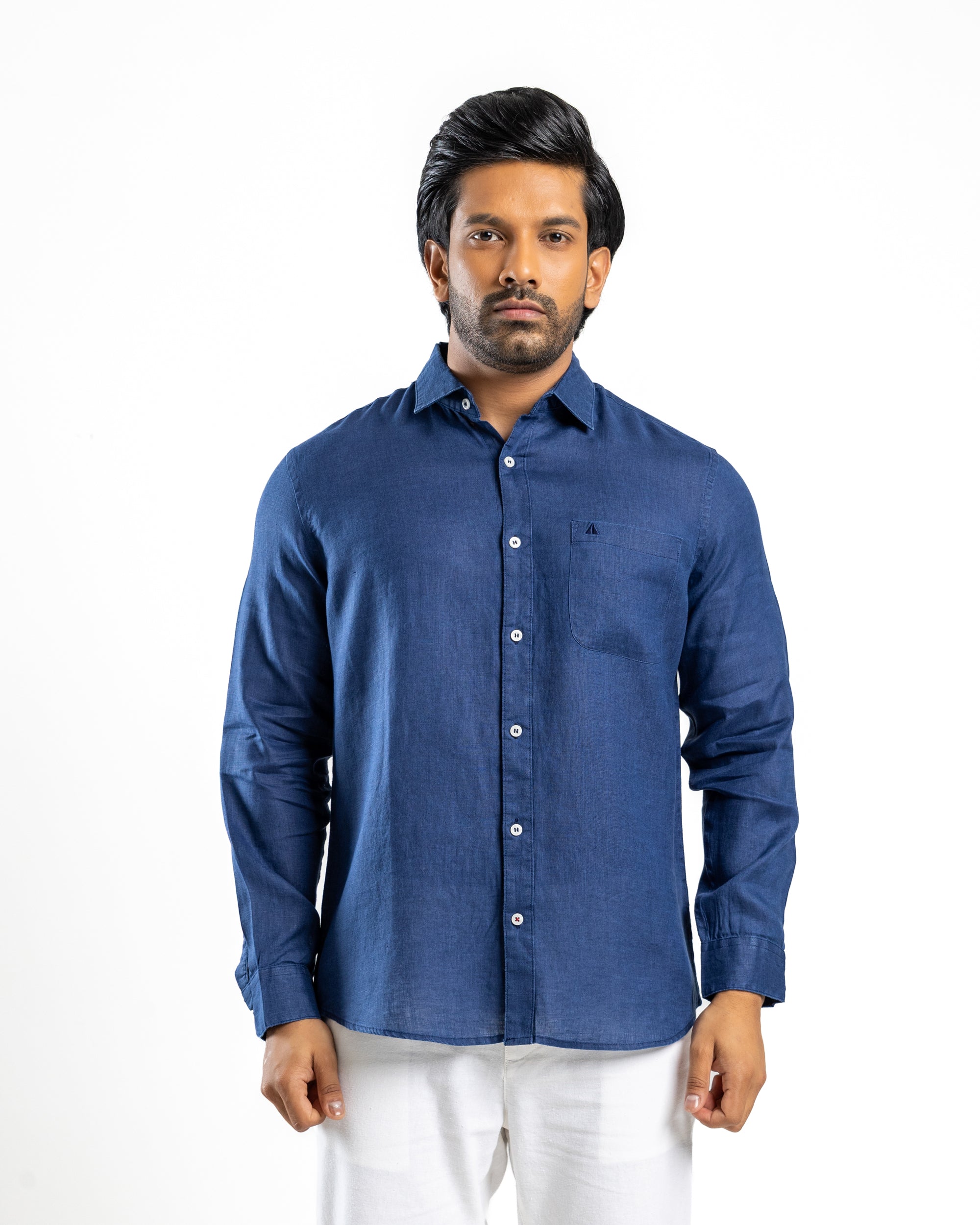 100% Hemp Long Sleeve Shirt — Navy