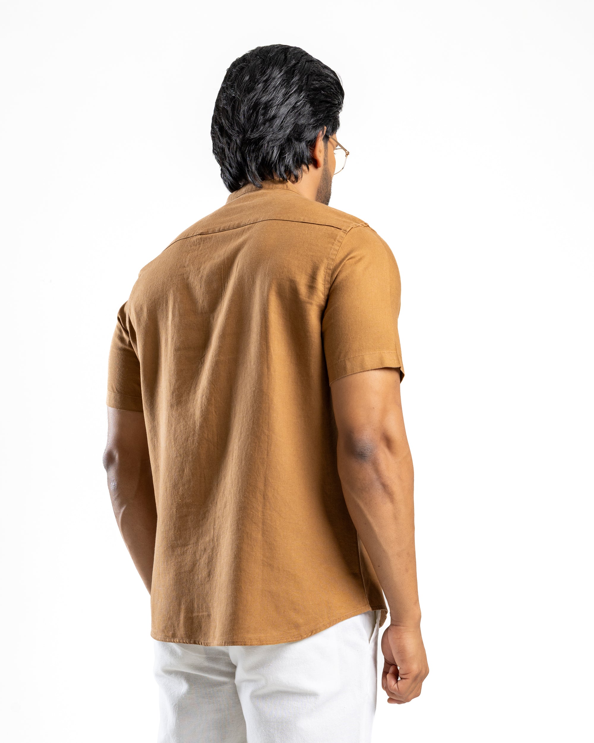AnationZ Fluid Linen Chinese Collar Shirt -  Sri Lanka

