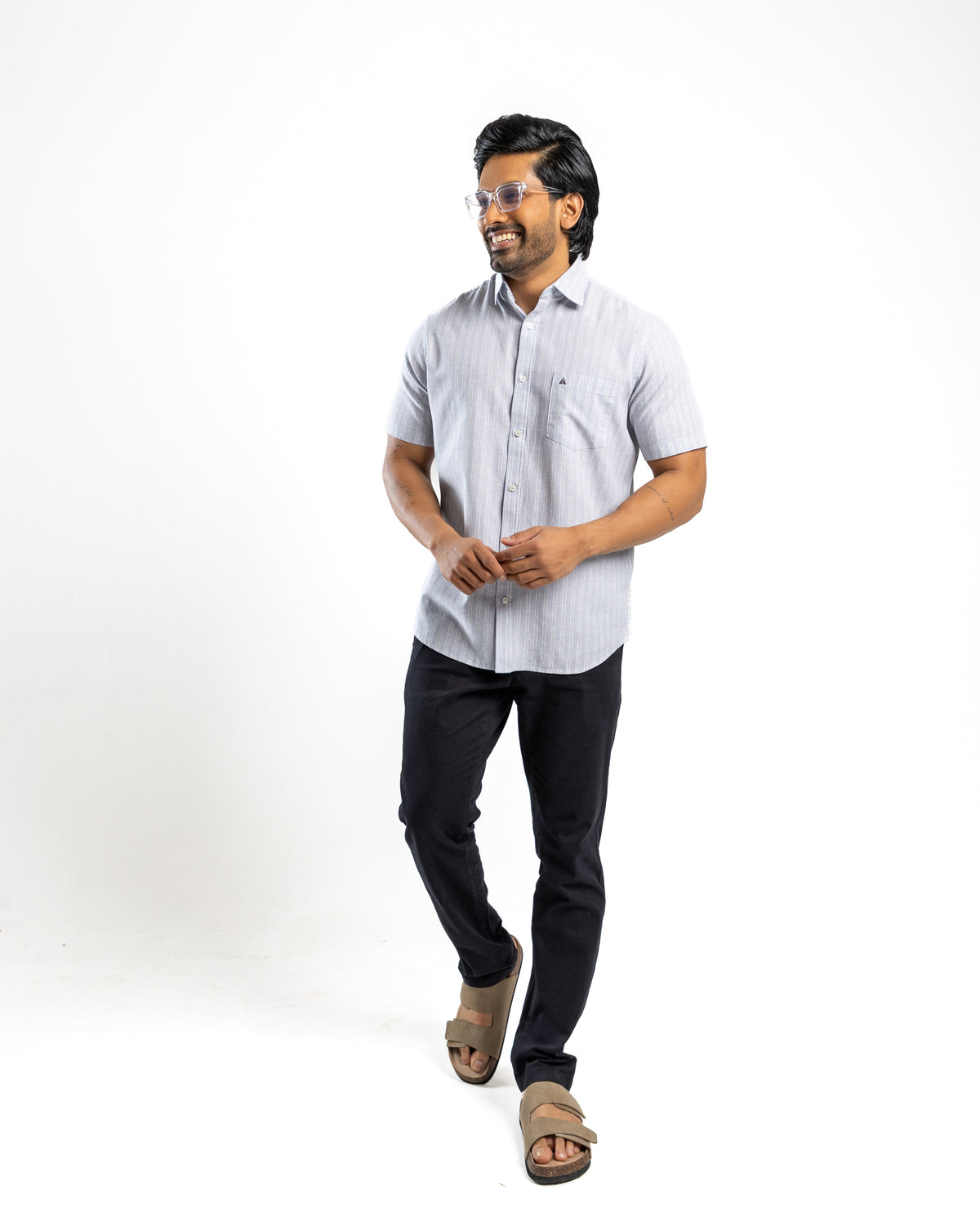 AnationZ Heritage Linen Stripe Short Sleeve Shirt -  Sri Lanka
