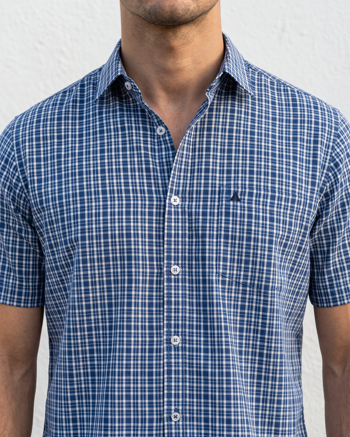 AnationZ Heritage Linen Check Short Sleeve Shirt - Midnight Ink Sri Lanka