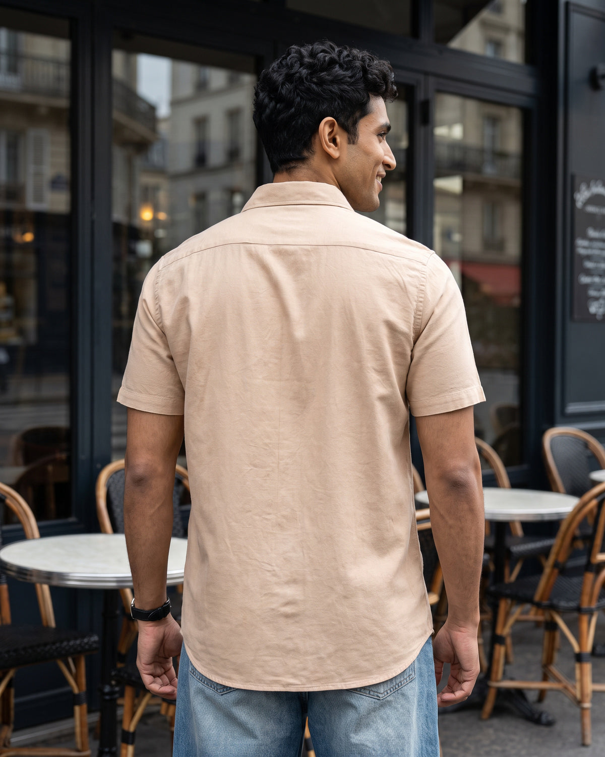 Heritage Linen Slub Short Sleeve Shirt - Warm Tobacco
