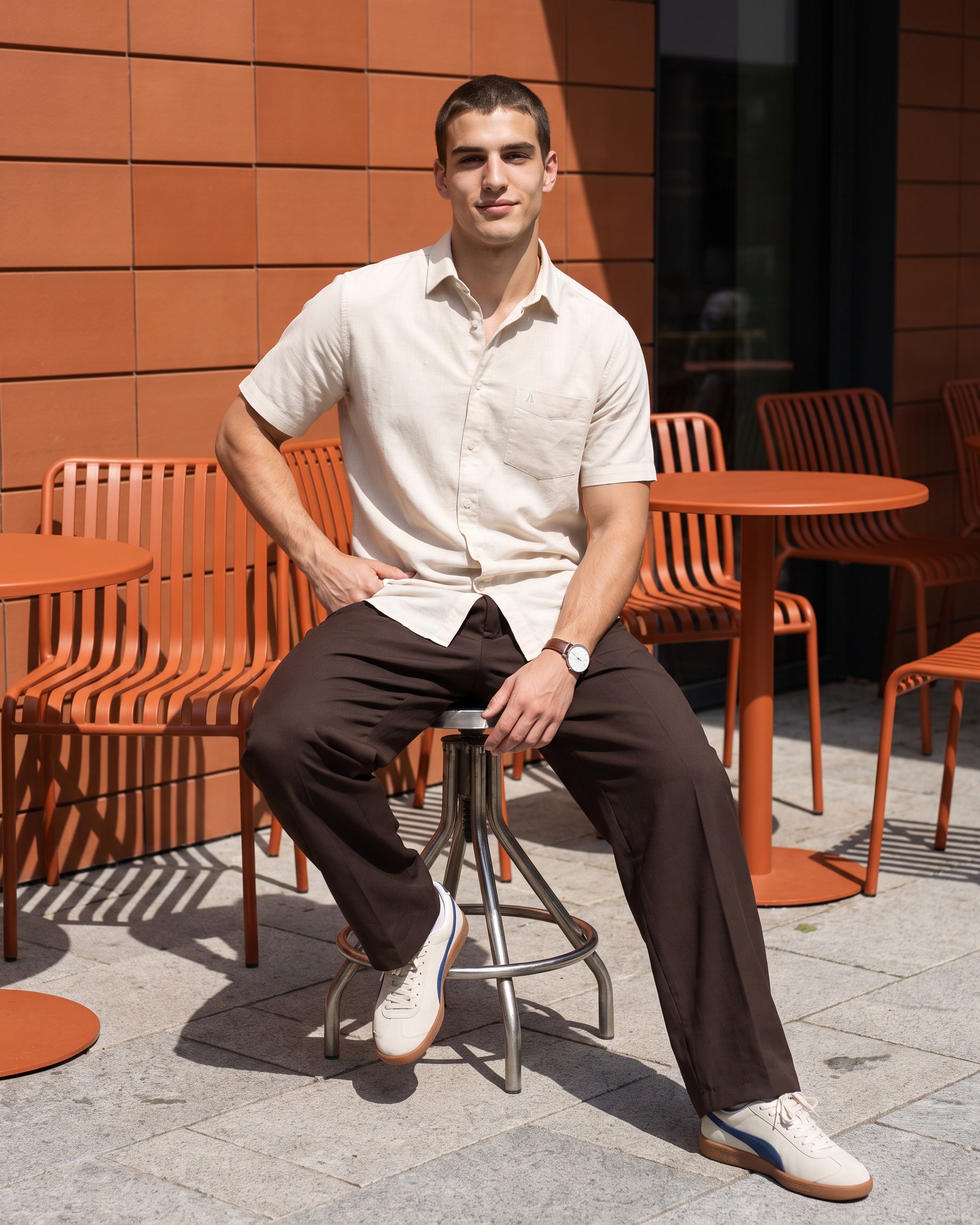 AnationZ Heritage Linen Slub Short Sleeve Shirt - Raw Canvas Sri Lanka
