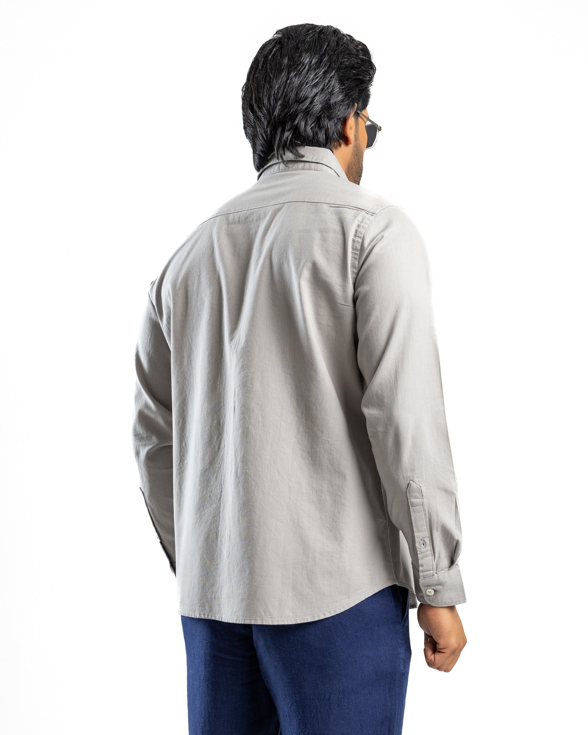 AnationZ Heritage Linen Slub Long Sleeve Shirt - Storm Dust Sri Lanka