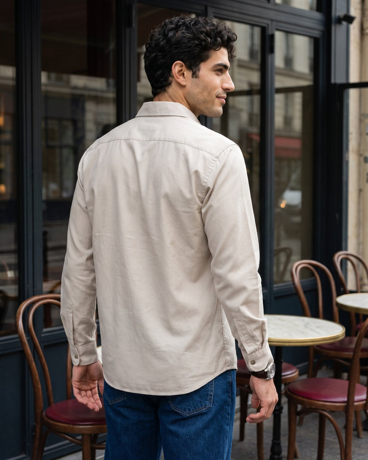 Essential Cotton Corduroy Shirt – Driftwood (1 of 4)