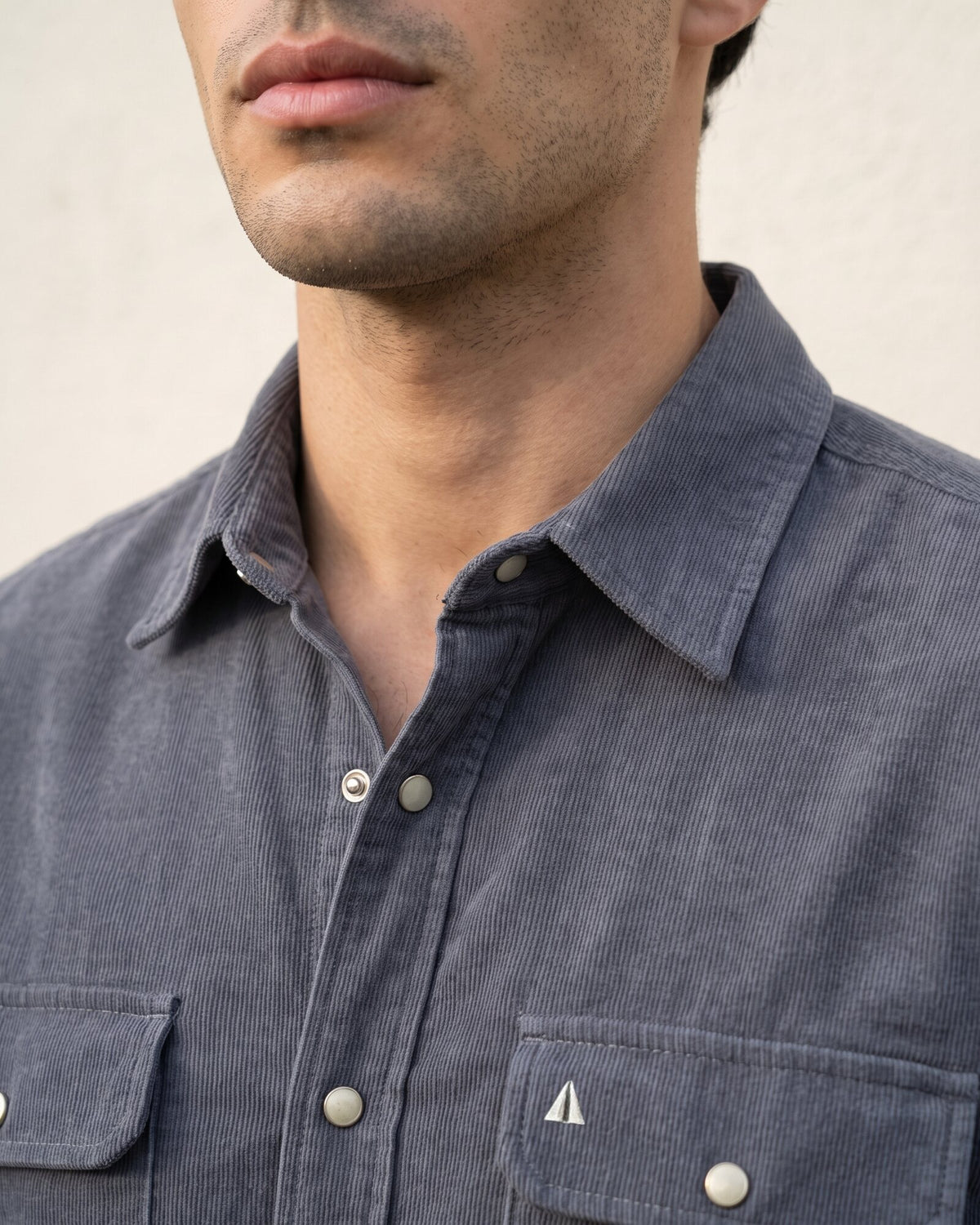 Essential Cotton Corduroy Shirt – Midnight Ink (1 of 4)