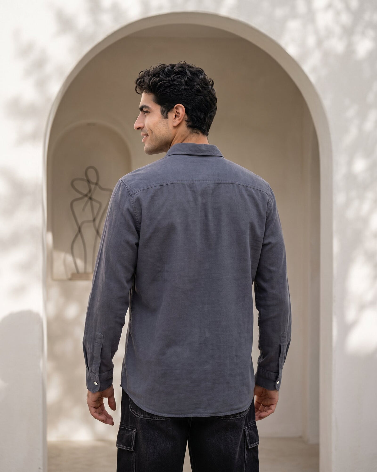 Essential Cotton Corduroy Shirt – Midnight Ink (2 of 4)