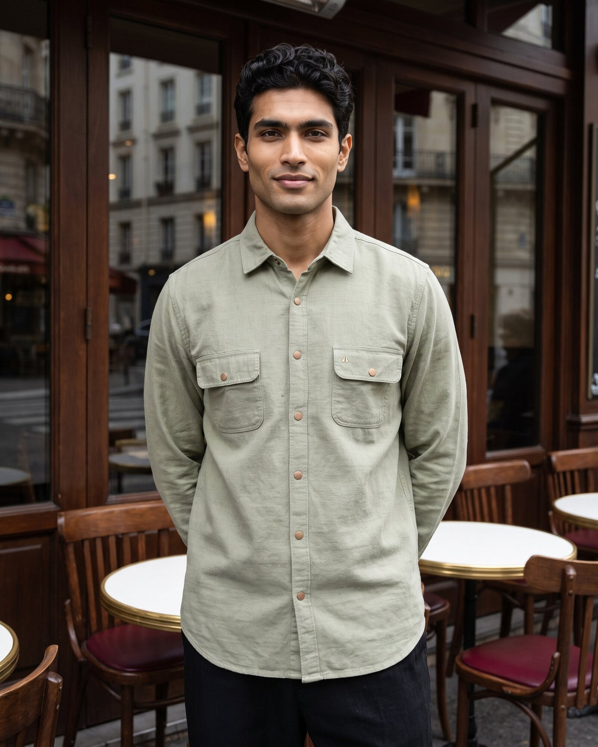 Essential Cotton Corduroy Shirt – Moss Reserve (3 of 4)