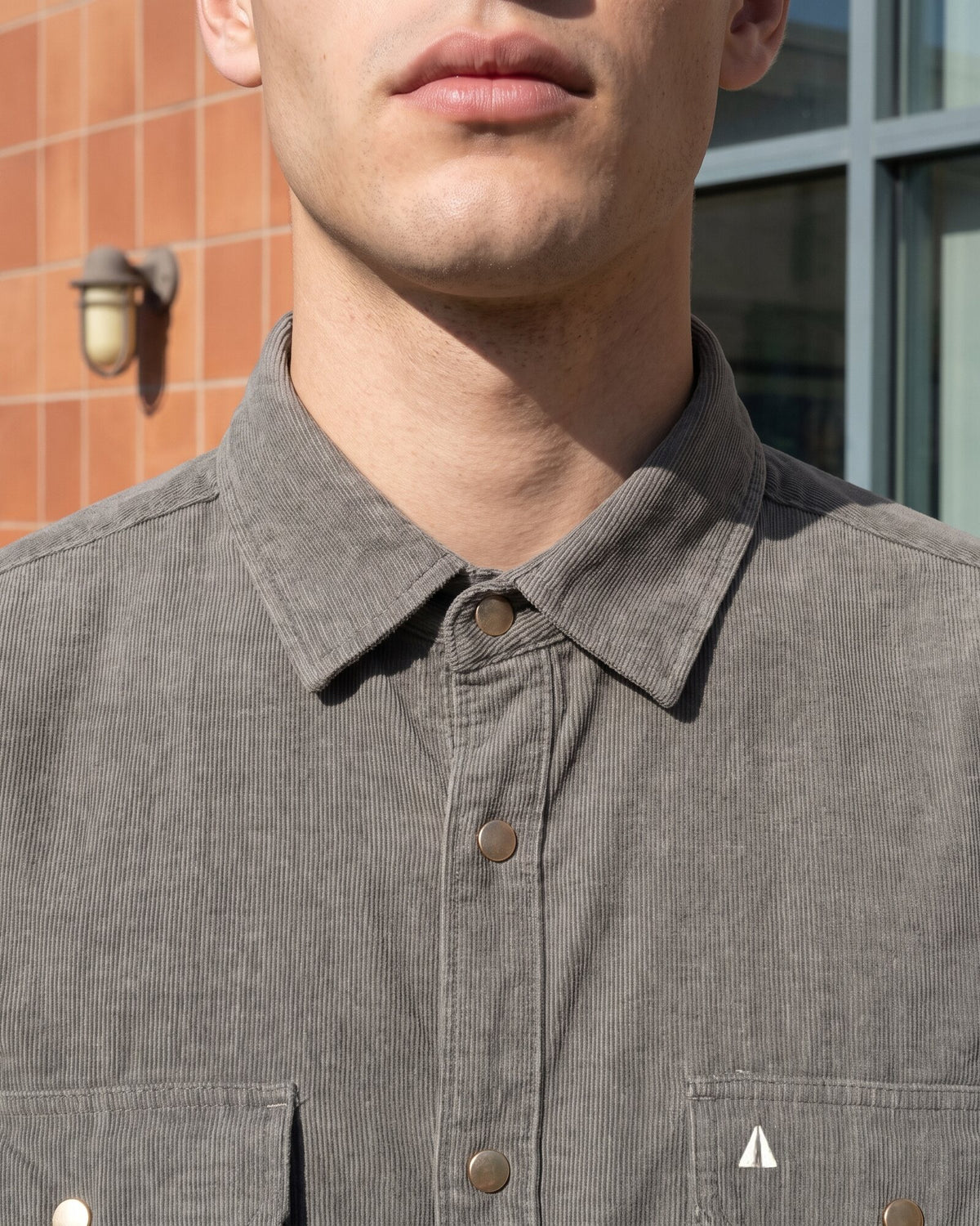 Essential Cotton Corduroy Shirt – Olive Ground (1 of 4)
