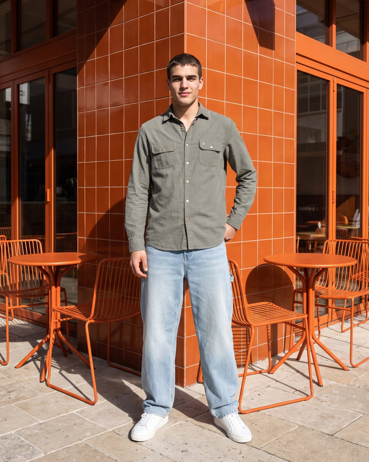 Essential Cotton Corduroy Shirt – Olive Ground (4 of 4)