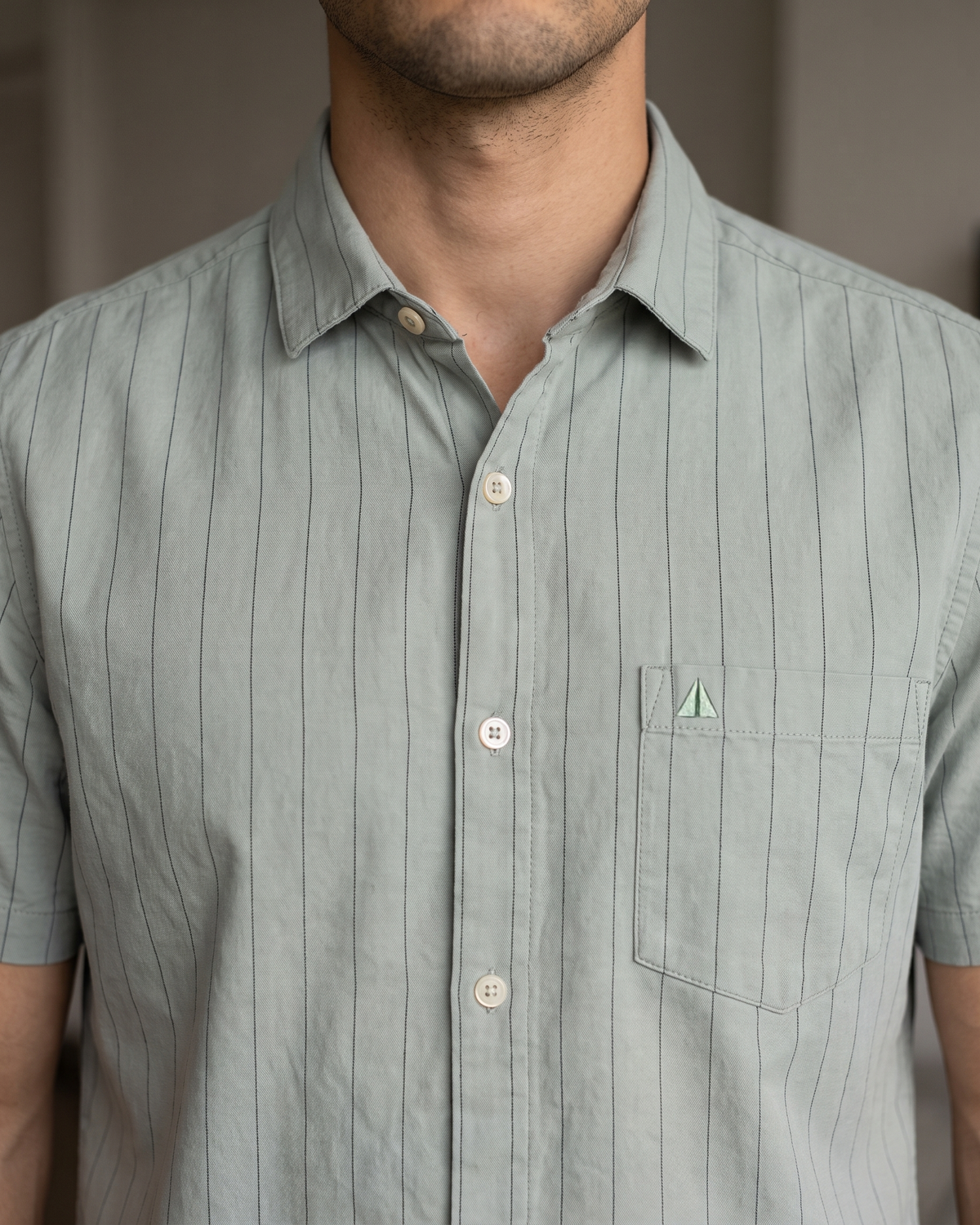 Essential Cotton Stripe Short Sleeve Shirt – Moss Reserve