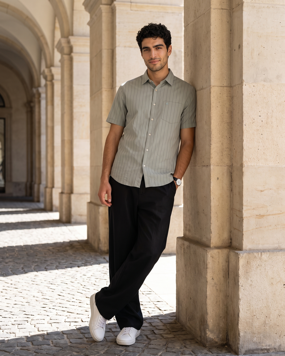 Essential Cotton Stripe Short Sleeve Shirt – Moss Reserve
