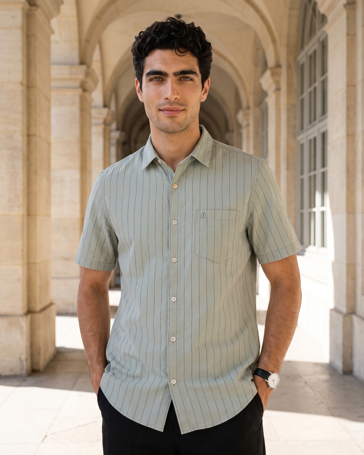 Essential Cotton Stripe Short Sleeve Shirt – Moss Reserve