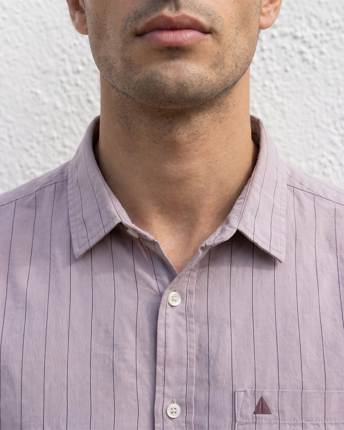 Essential Cotton Stripe Short Sleeve Shirt – Crushed Violet (2 of 4)