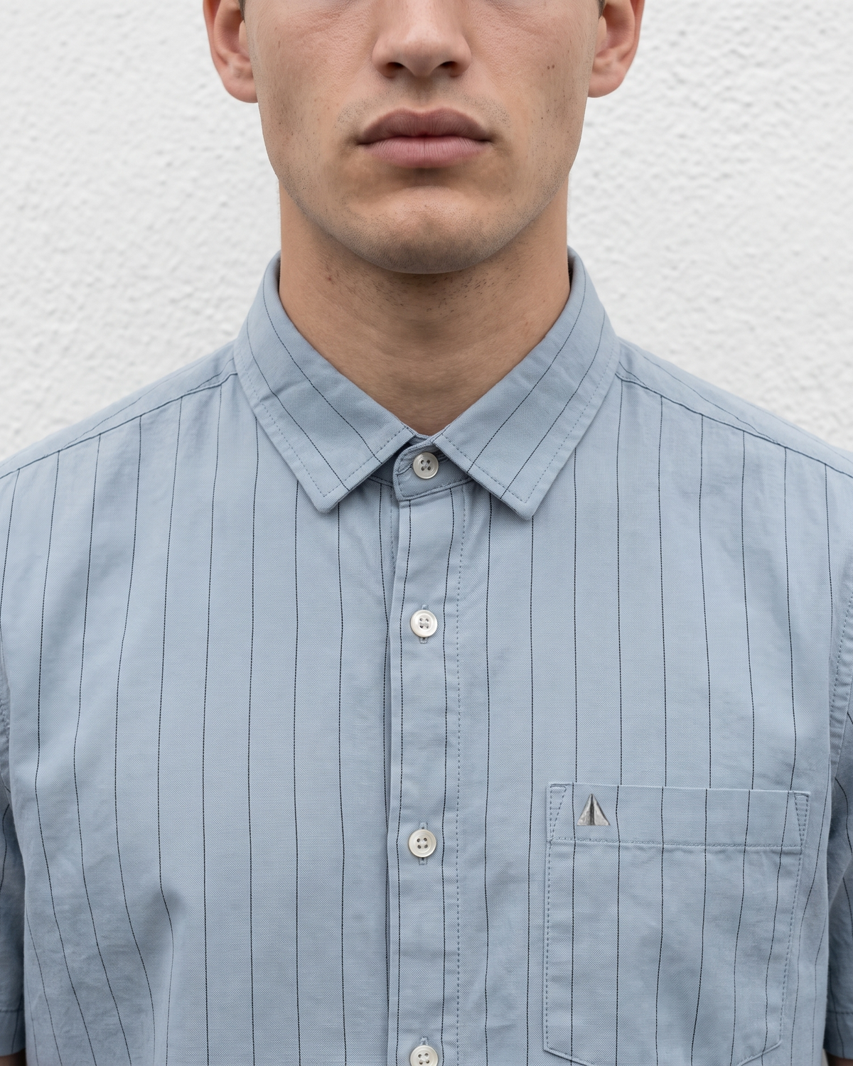 Essential Cotton Stripe Short Sleeve Shirt – Atlantic Blue