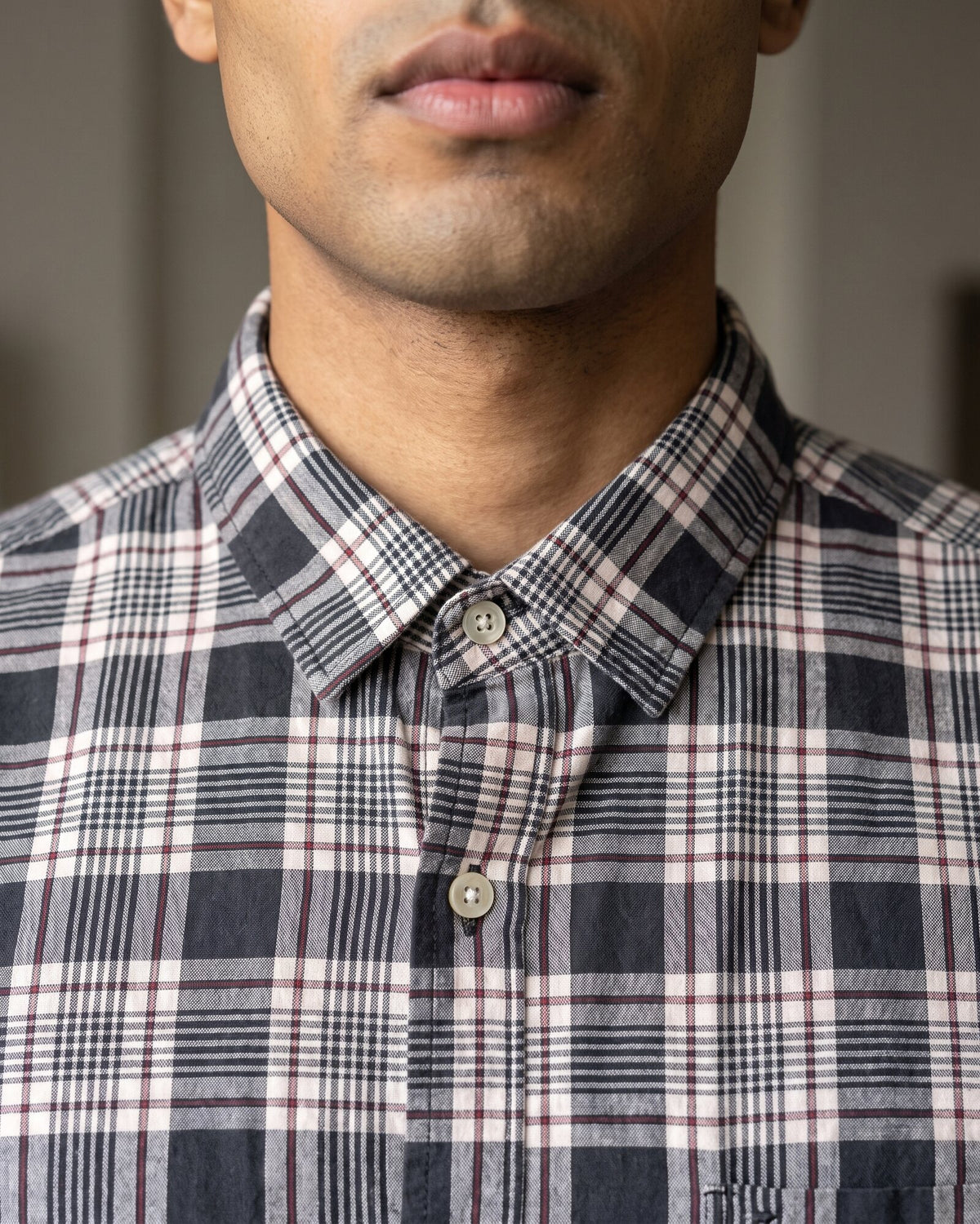 Essential Cotton Check Short Sleeve Shirt – Deep Canopy (1 of 4)