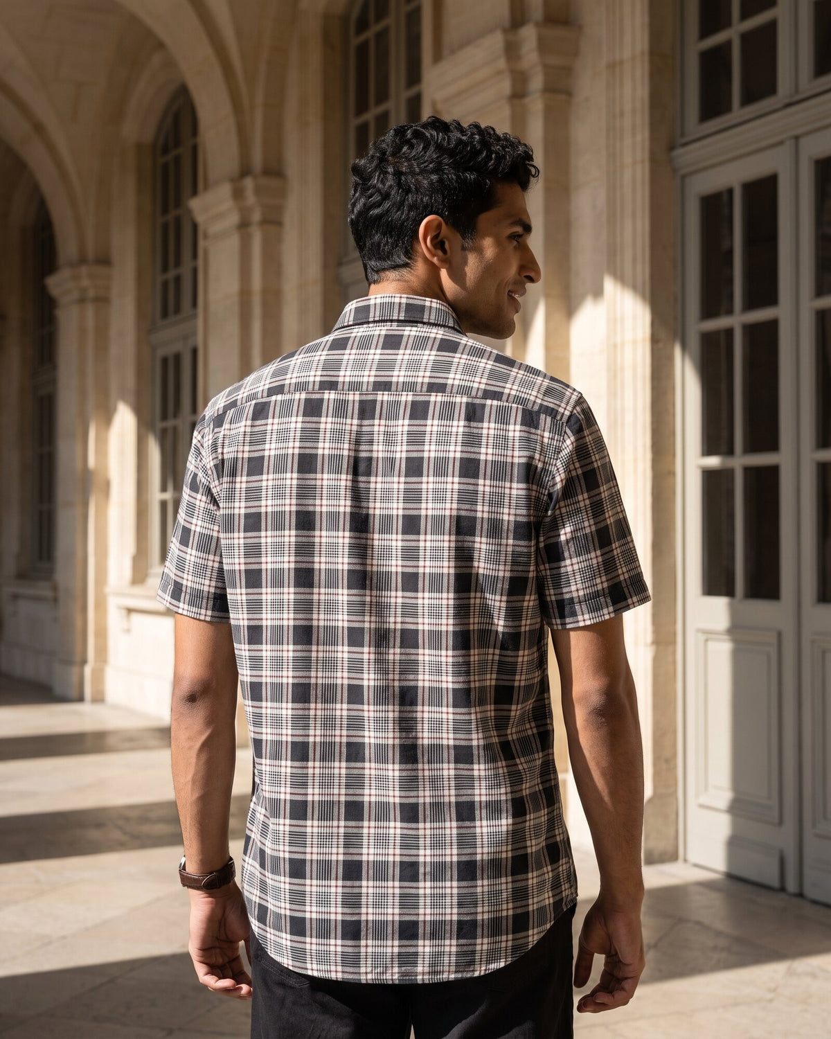 Essential Cotton Check Short Sleeve Shirt – Deep Canopy (2 of 4)