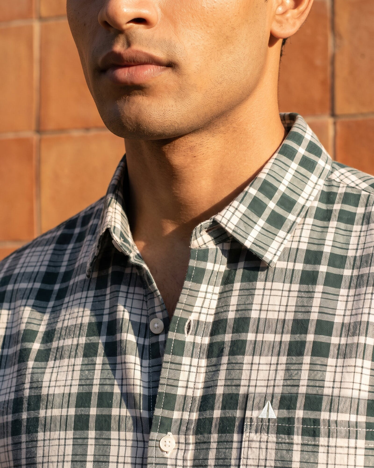Essential Cotton Check Short Sleeve Shirt – Moss Reserve (1 of 4)