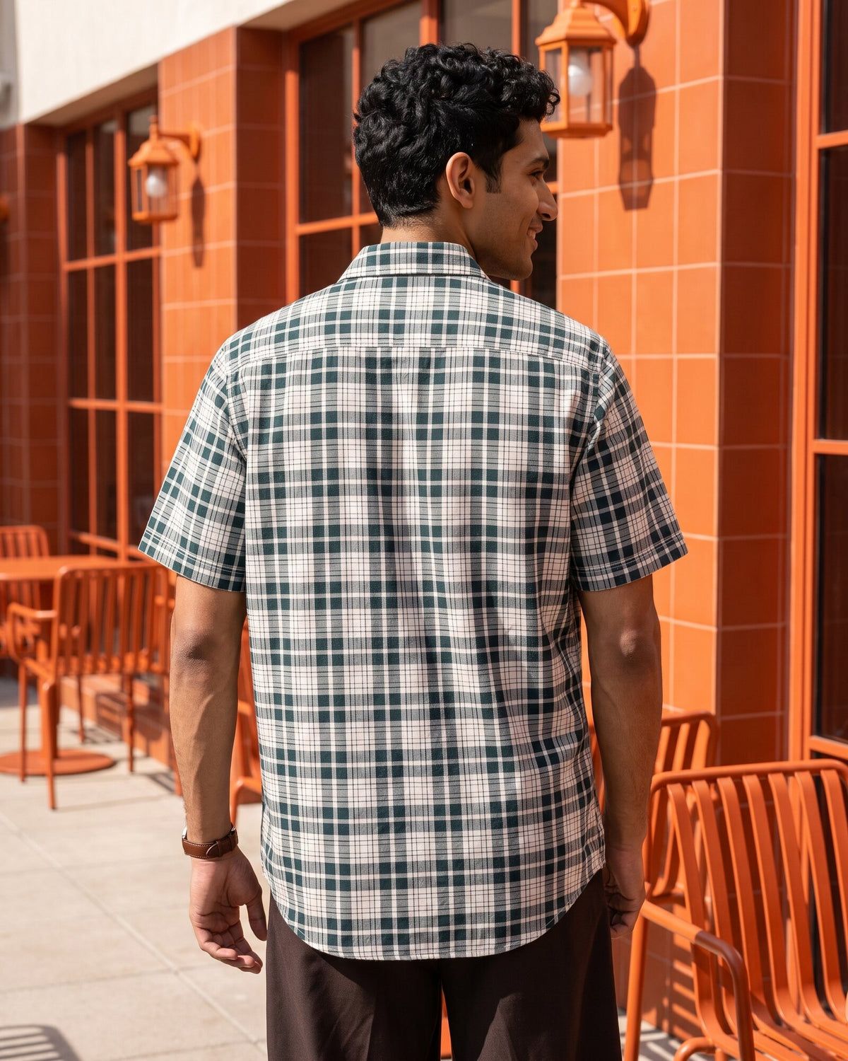 Essential Cotton Check Short Sleeve Shirt – Moss Reserve (2 of 4)