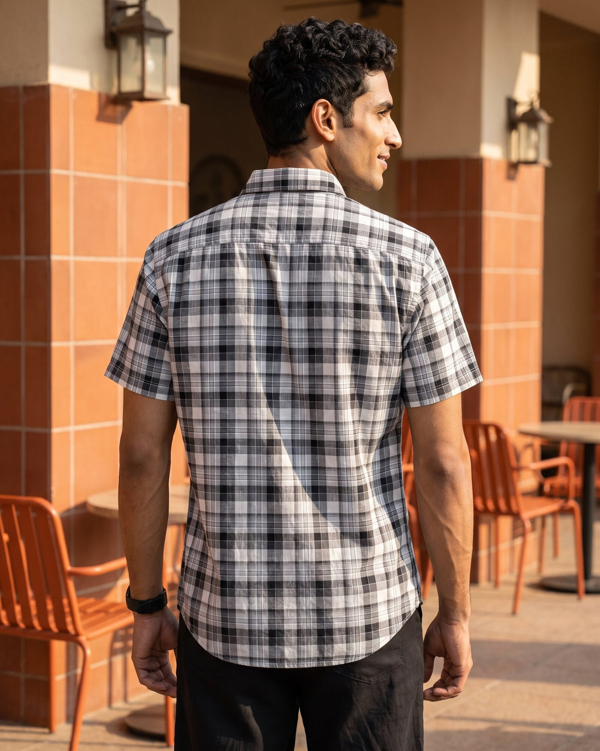 Essential Cotton Check Short Sleeve Shirt – Stone Fog (2 of 4)