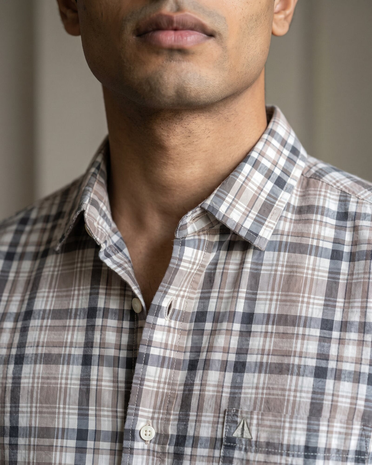 Essential Cotton Check Short Sleeve Shirt – Warm Tobacco (1 of 4)