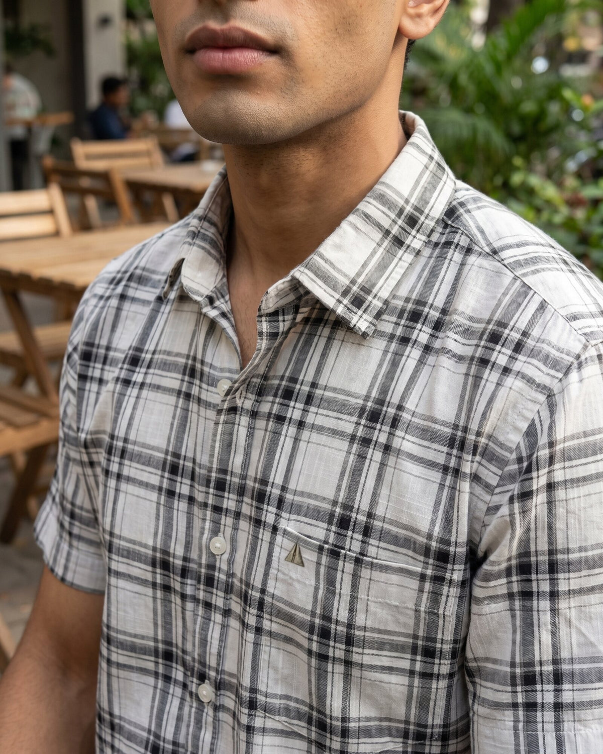 Essential Cotton Check Short Sleeve Shirt – Moss Reserve (1 of 4)