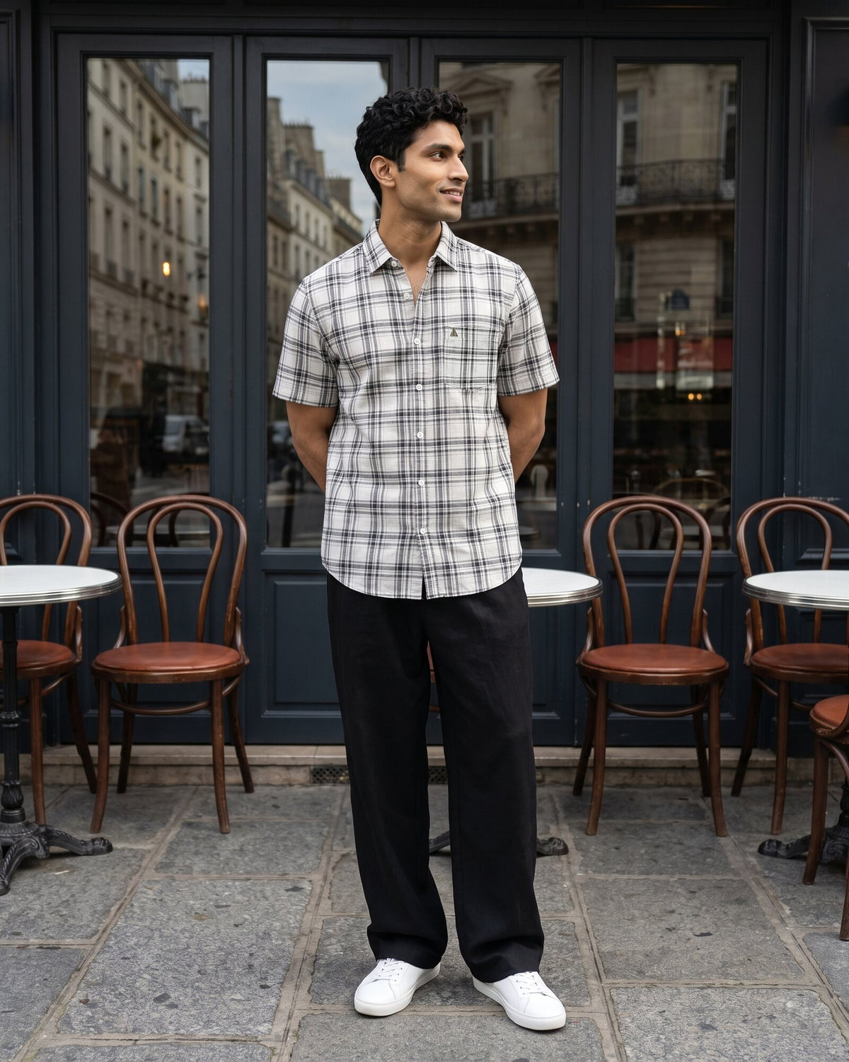 Essential Cotton Check Short Sleeve Shirt – Moss Reserve (3 of 4)