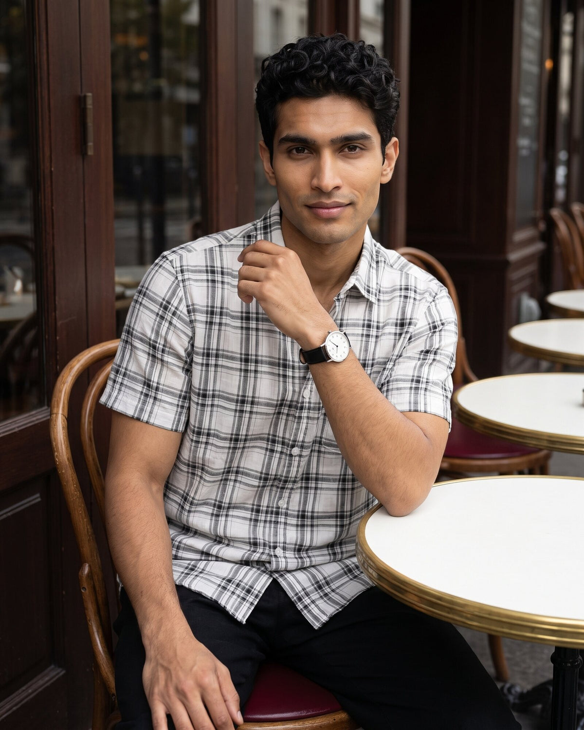 Essential Cotton Check Short Sleeve Shirt – Moss Reserve (4 of 4)