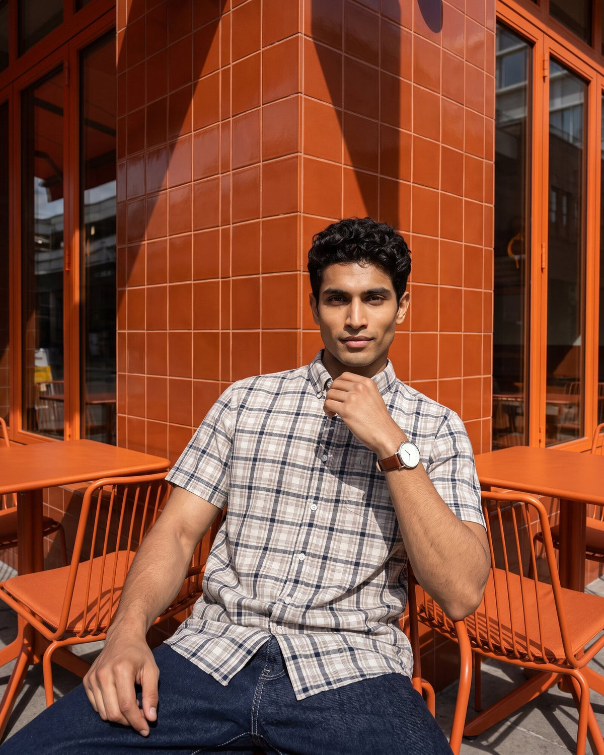 Essential Cotton Check Short Sleeve Shirt – Cocoa Earth (4 of 4)