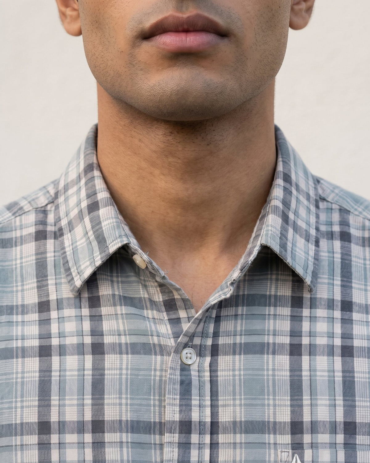 Essential Cotton Check Short Sleeve Shirt – Atlantic Blue (2 of 4)