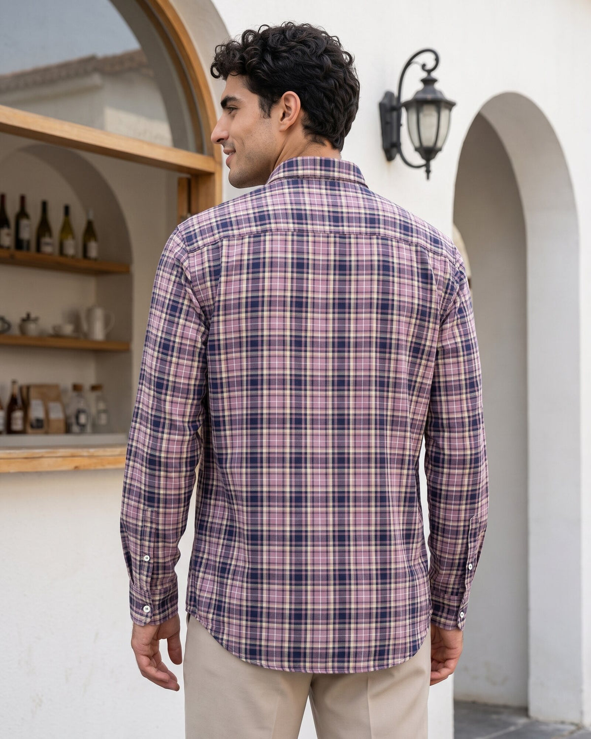 Essential Cotton Check Long Sleeve Shirt – Rose Dusk (2 of 4)