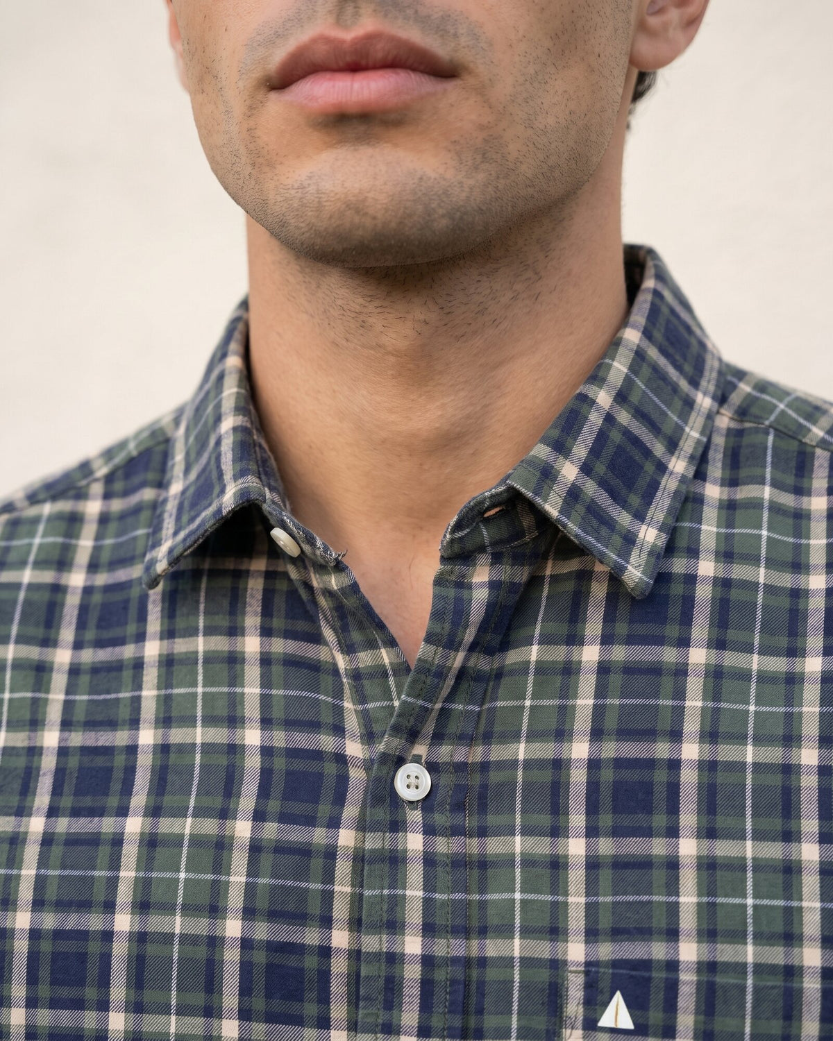 Essential Cotton Check Long Sleeve Shirt – Moss Reserve (1 of 4)