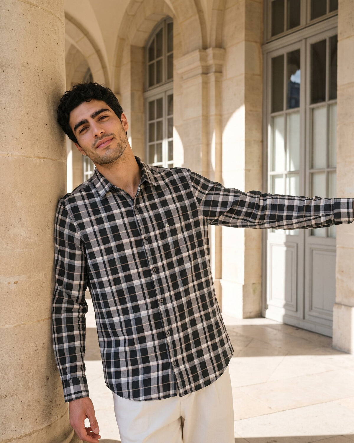 Essential Cotton Check Long Sleeve Shirt – Moss Reserve (1 of 4)