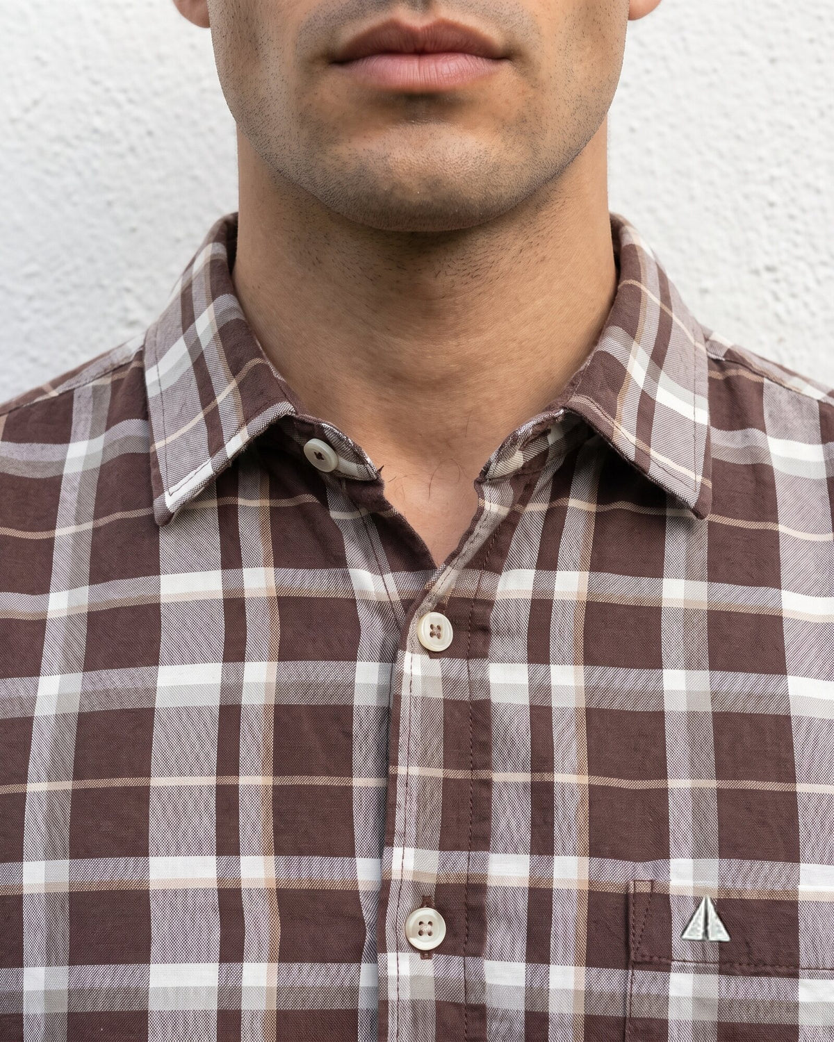 Essential Cotton Check Long Sleeve Shirt – Warm Tobacco (1 of 4)