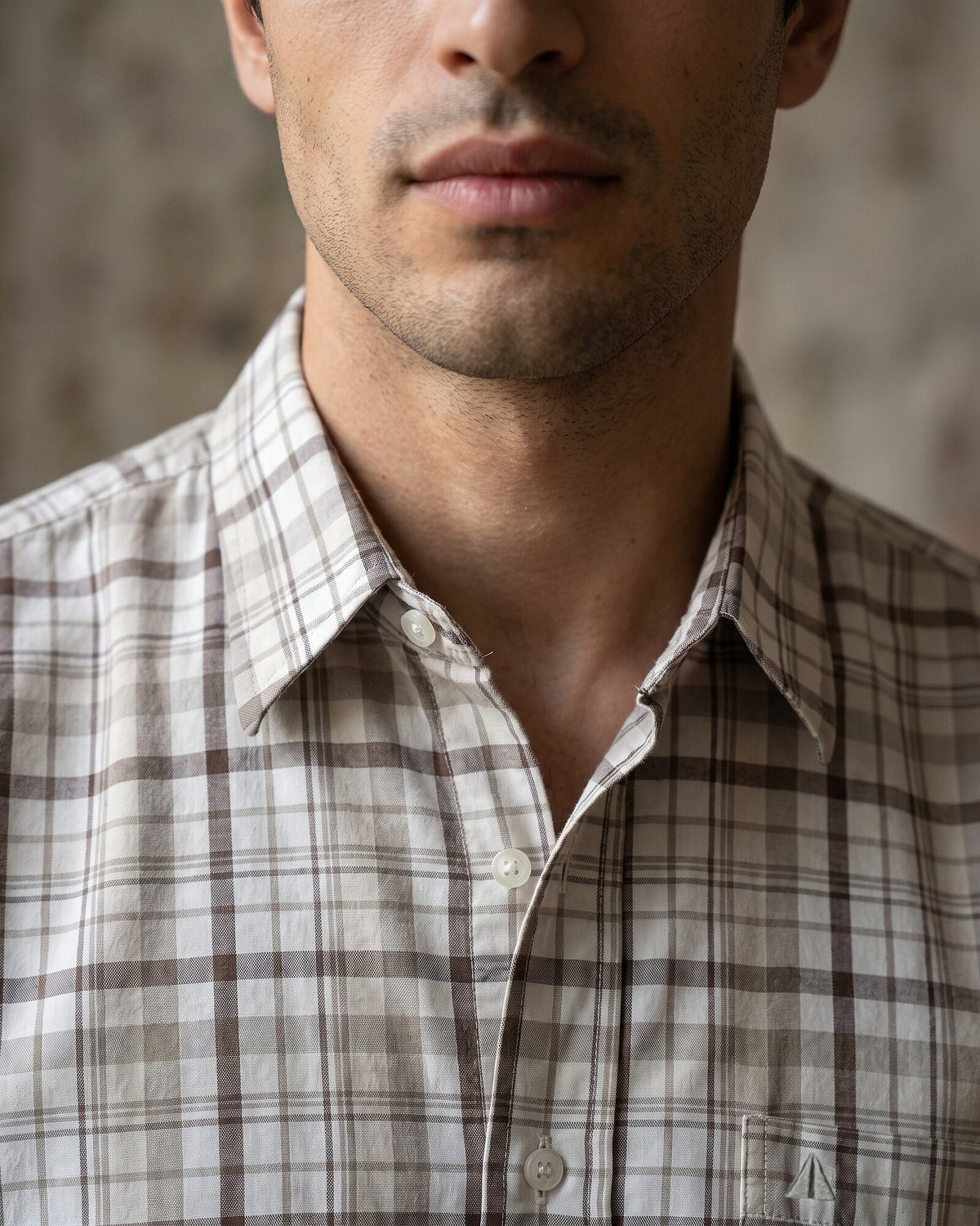 Essential Cotton Check Long Sleeve Shirt – Warm Tobacco (1 of 4)