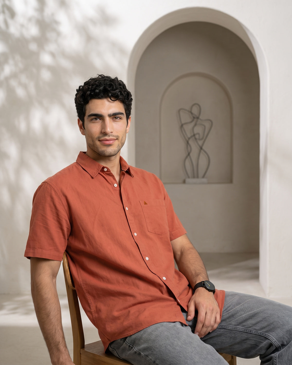 Generous Heritage Linen Short Sleeve Shirt - Teak